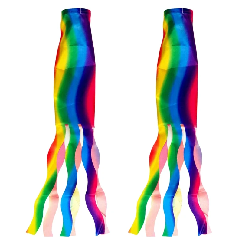 

2X Rainbow Windsock Wind Streamer Flag Garden Camping Decoration Flag 70CM