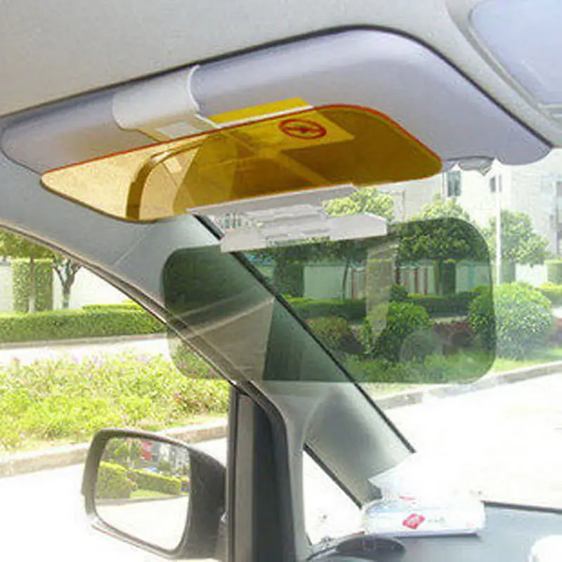 Universal Car Sun Visor HD Anti-UV Day Night Anti-dazzle Goggles Clip-on Shield Fold Flip Down Clear View Interior Mirrors