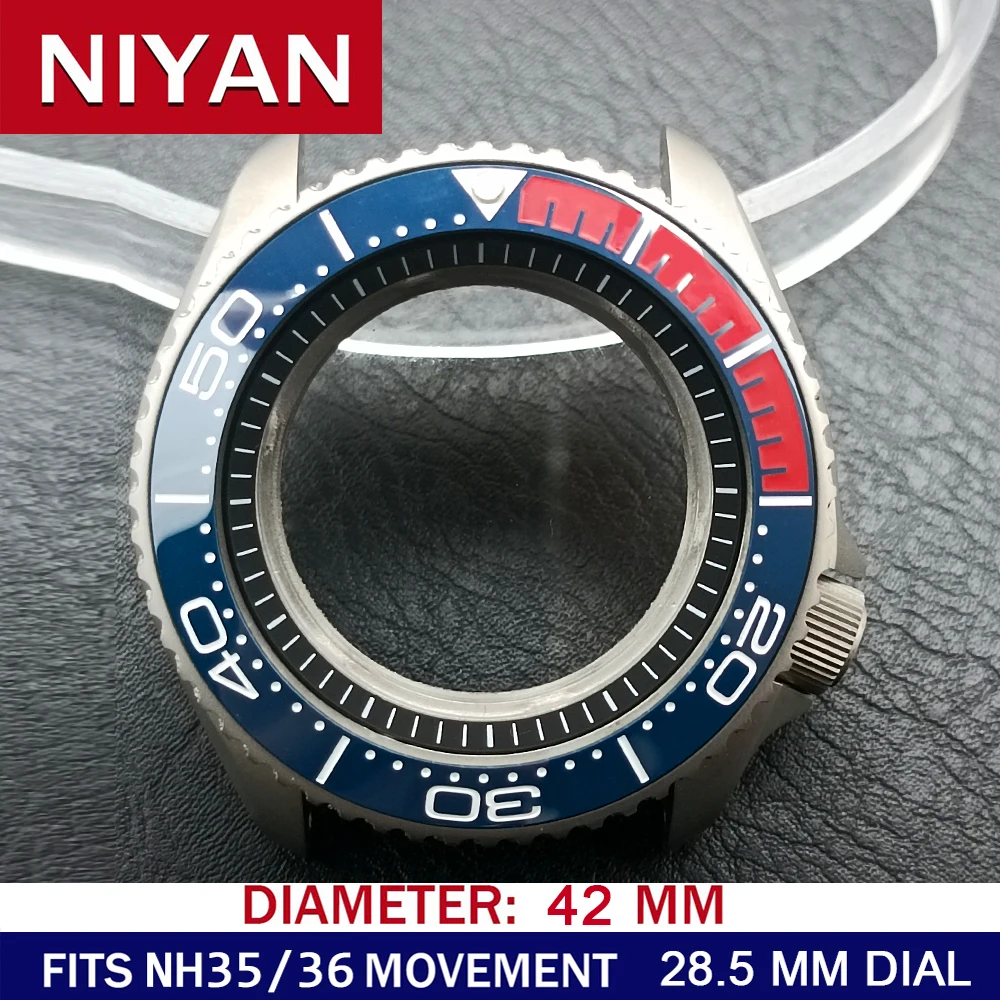 Premium Silvery Steel Watch Case with Sapphire Glass Bezel – 42mm