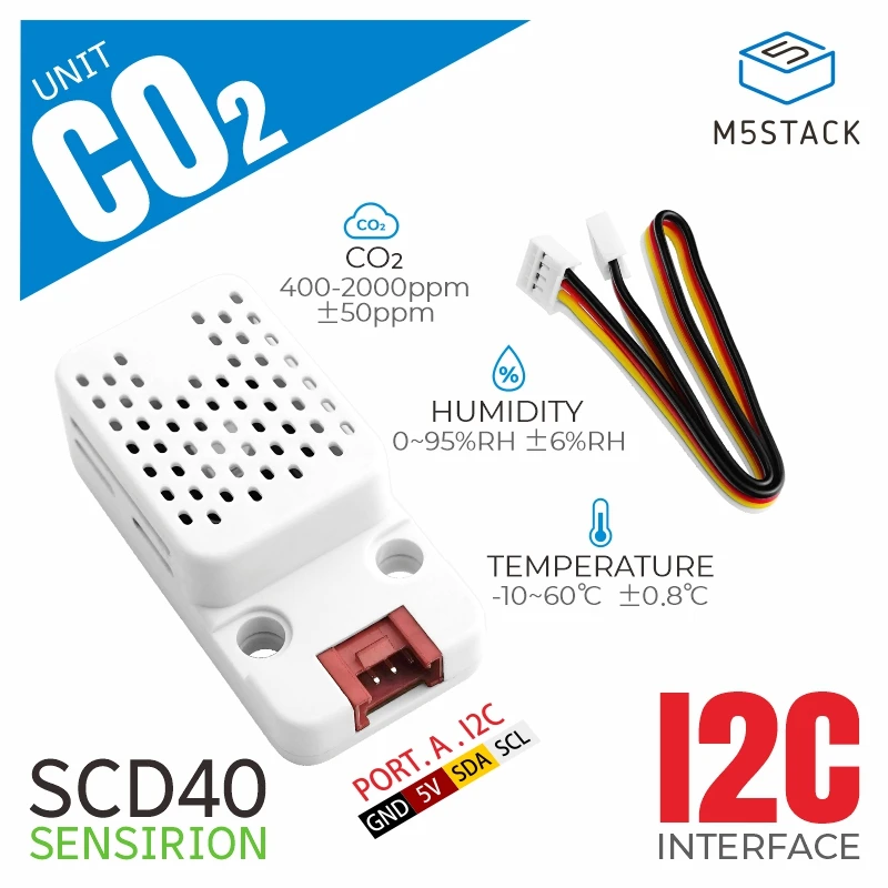 com Sensor de Temperatura e Umidade Scd40 Unidade de Co2 M5stack - Imagem 5