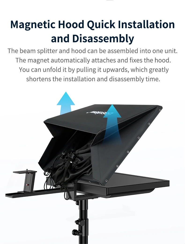 Desview T20 20-inch Professional Broadcast Teleprompter Applicable to Multiple S