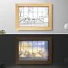 Decorative Led Light Painting USB Plug Dimming Wall Artwork Table Lamp Gift Indoor Sunlight Window Wooden Photo Night Luminous 4