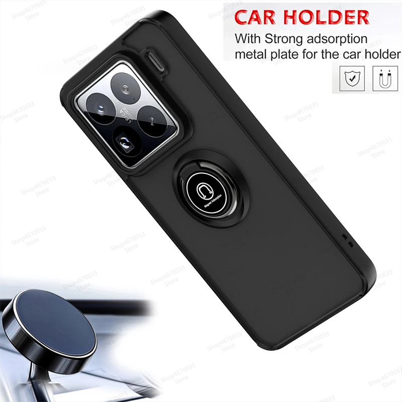 Matte Armor Magnetic Phone Case with Ring Holder Cover