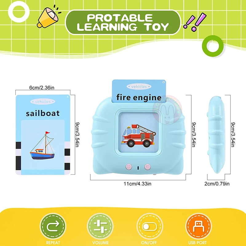 Preschool Education Toys for Kids 2-6 Years Reading Gadget Sight Words Games Talking Flash Cards Learning English Machine 6