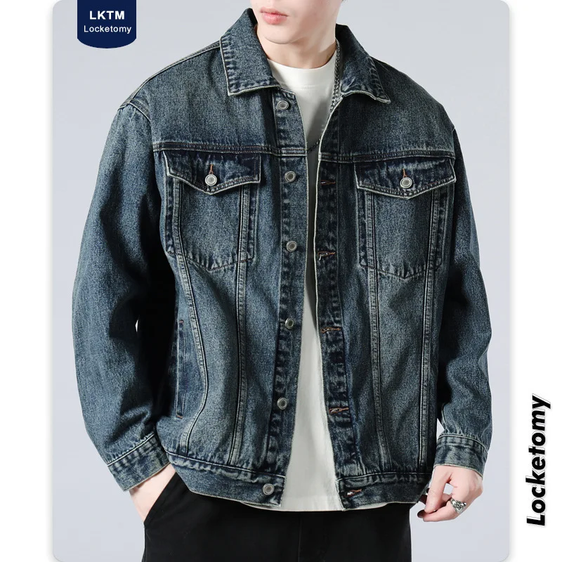 Veste en jean noire pour homme