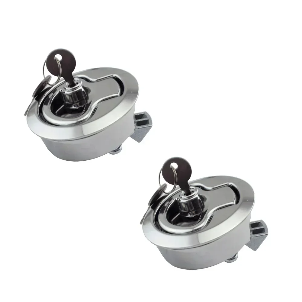 2inch Zinc Alloy Round Bass Boat Cam Locker Door Latches Slam Latch With Key For Marine Cabinet Hardware Storage Compartm