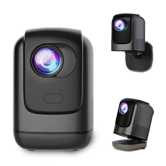 Projector Android Native 1080p Support 4K Wall Mount Design with 180°Adjustable Stand Portable WiFi Bluetooth, Model:TZ1