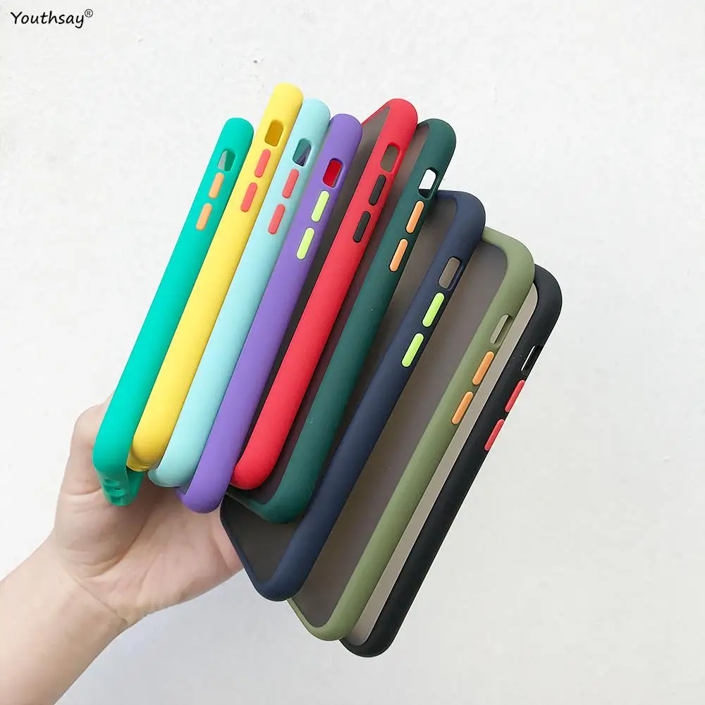 Matte Translucent Shockproof Phone Case - Hard Protective Bumper Cover