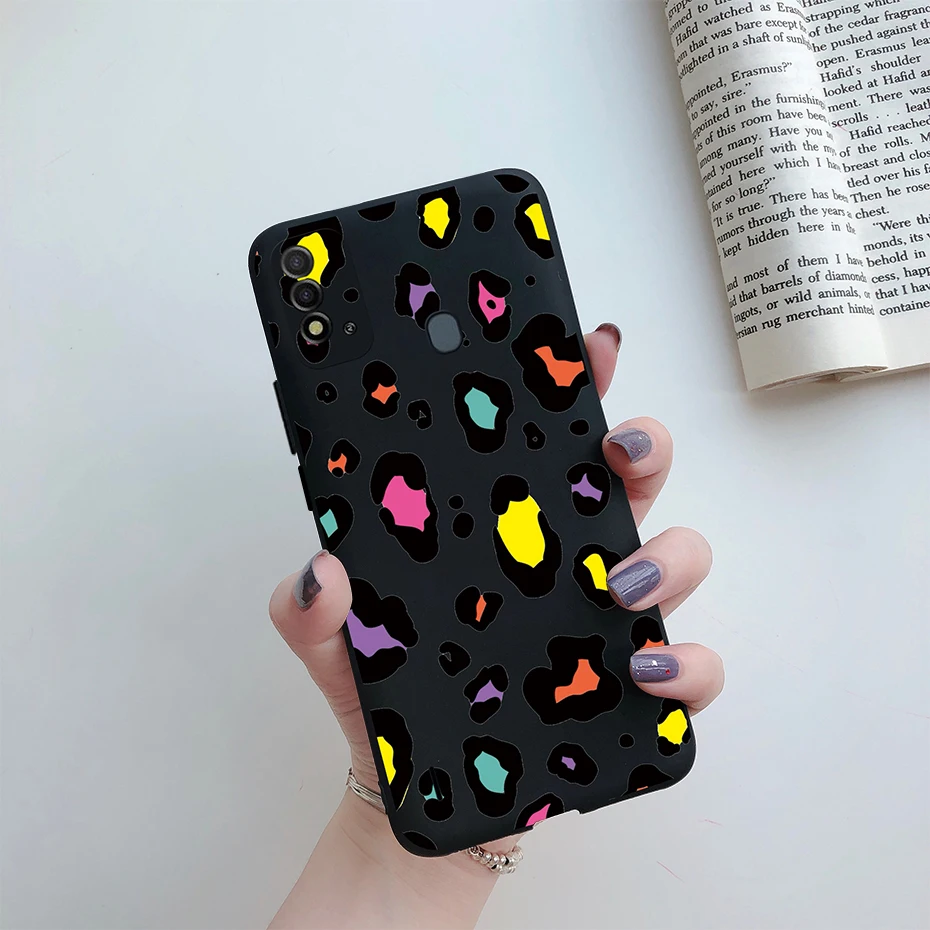 For Itel Vision 2s Itel P37 Case 6.52" Fashion Art Label Black Soft Silicone Cover For Coque Itel P37 Itel Vision 2s Phone Case phone purse