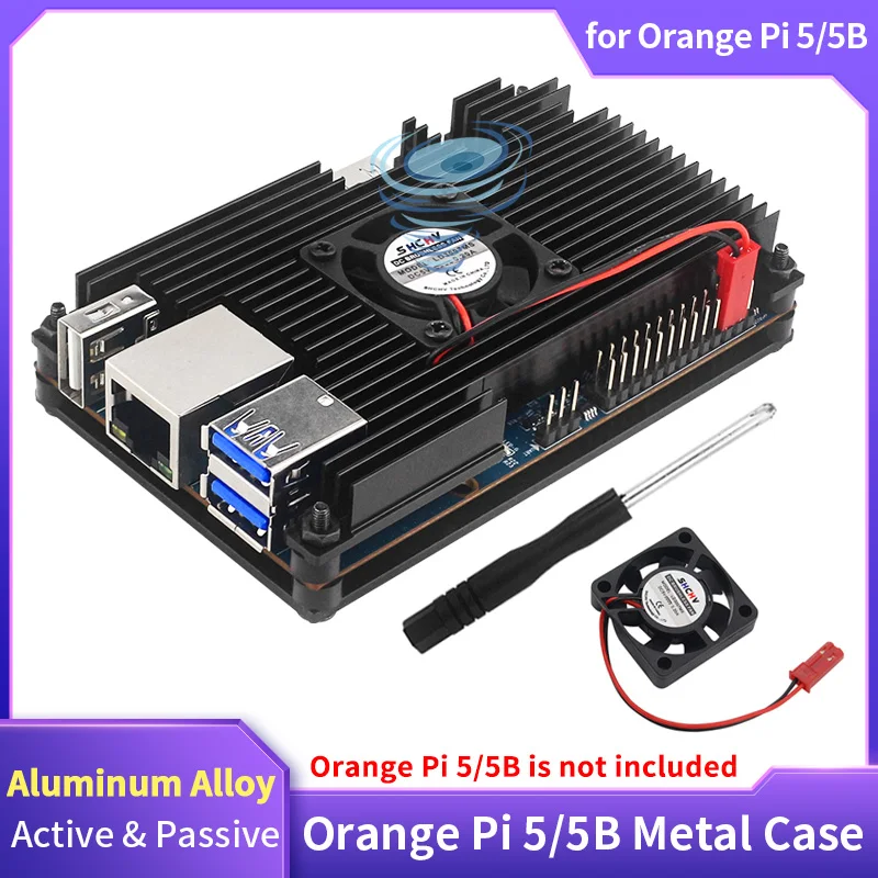 Laranja pi Case de Liga de Alumínio com Ventilador Dissipadores de Calor Ativo Dissipação de Calor Passiva Gabinete de Metal 5b