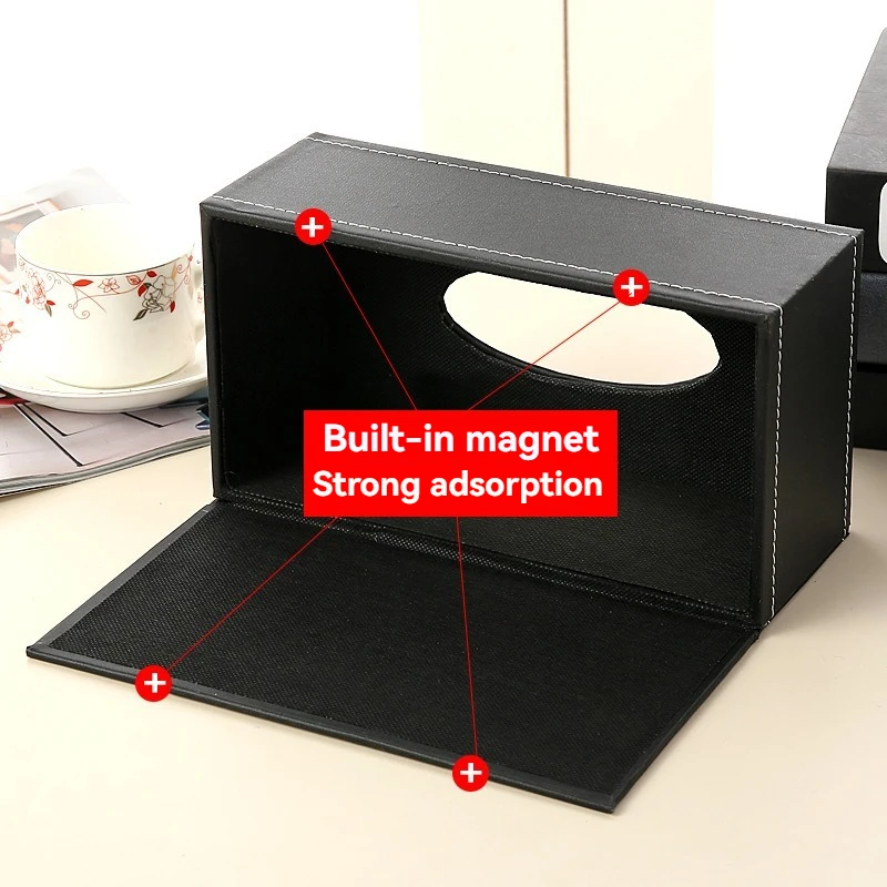 Leather Paper Drawer Living Room Household Tissue Box Creative PU Napkin Paper Box Car Mounted Tissue Box storage box,drawer organizer
