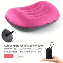 Ultralight Inflatable Camping Pillow for Enhanced Neck and Lumbar Support (Rose)