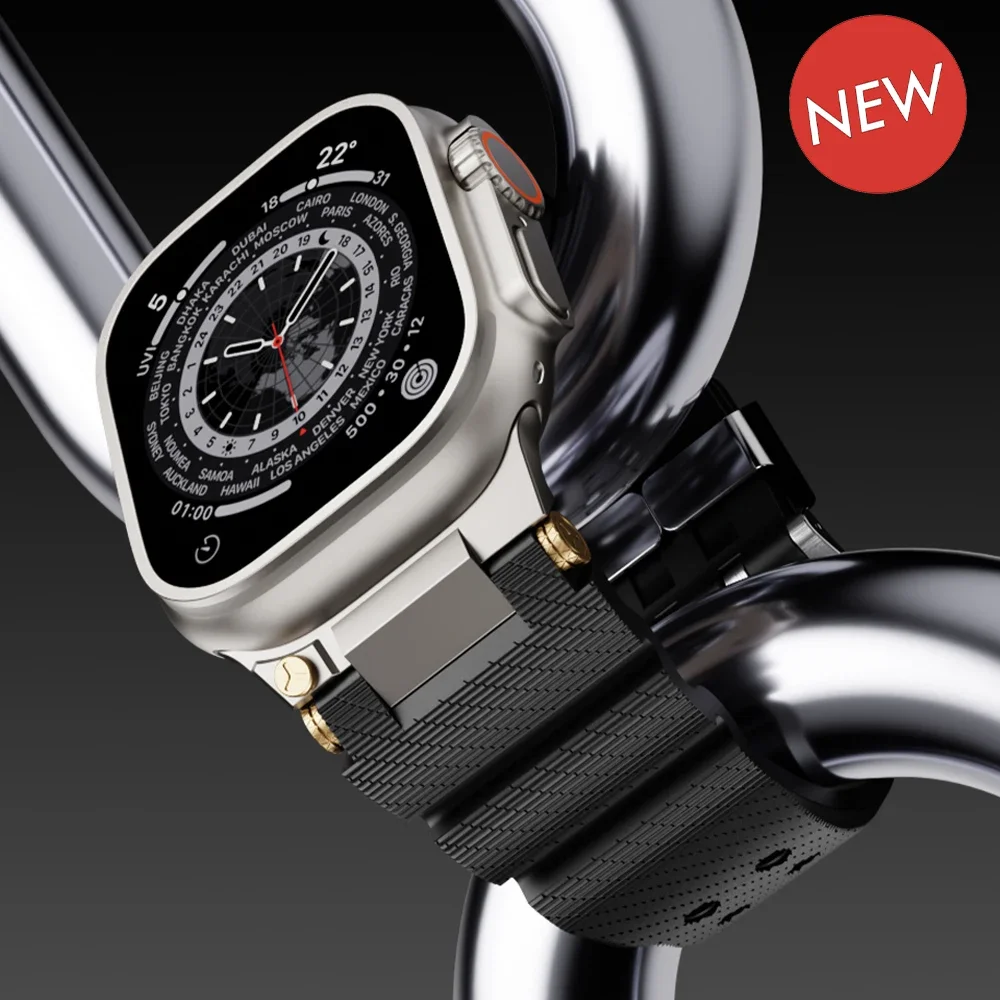 Enhanced Sport Rubber Band for Apple Watch - Replacement Belt/Bracelet for Various Sizes