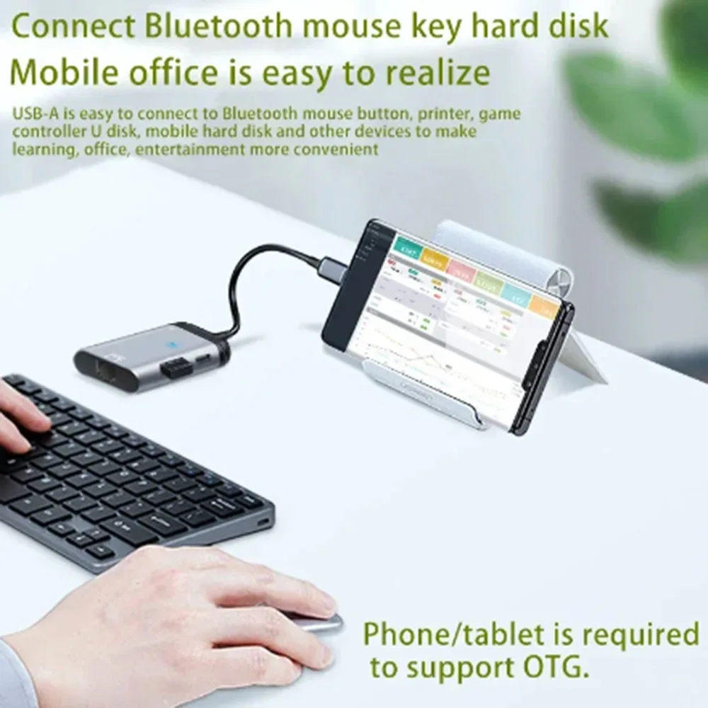 C타입 수 HDMI/RJ45 DP 미니 DP VGA 어댑터, USB-C 4K @ 60Hz 컨버터, 3-in-1 C타입 허브 PD 고속 충전 데이터 어댑터