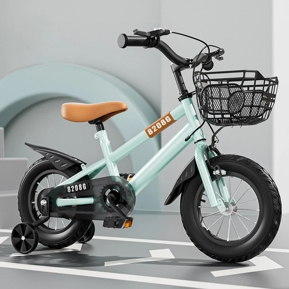 Bicicleta para niños para niñas de 3 a 7 años con ruedas de entrenamiento, cesta, bicicleta para niños, bicicleta para niños 2024