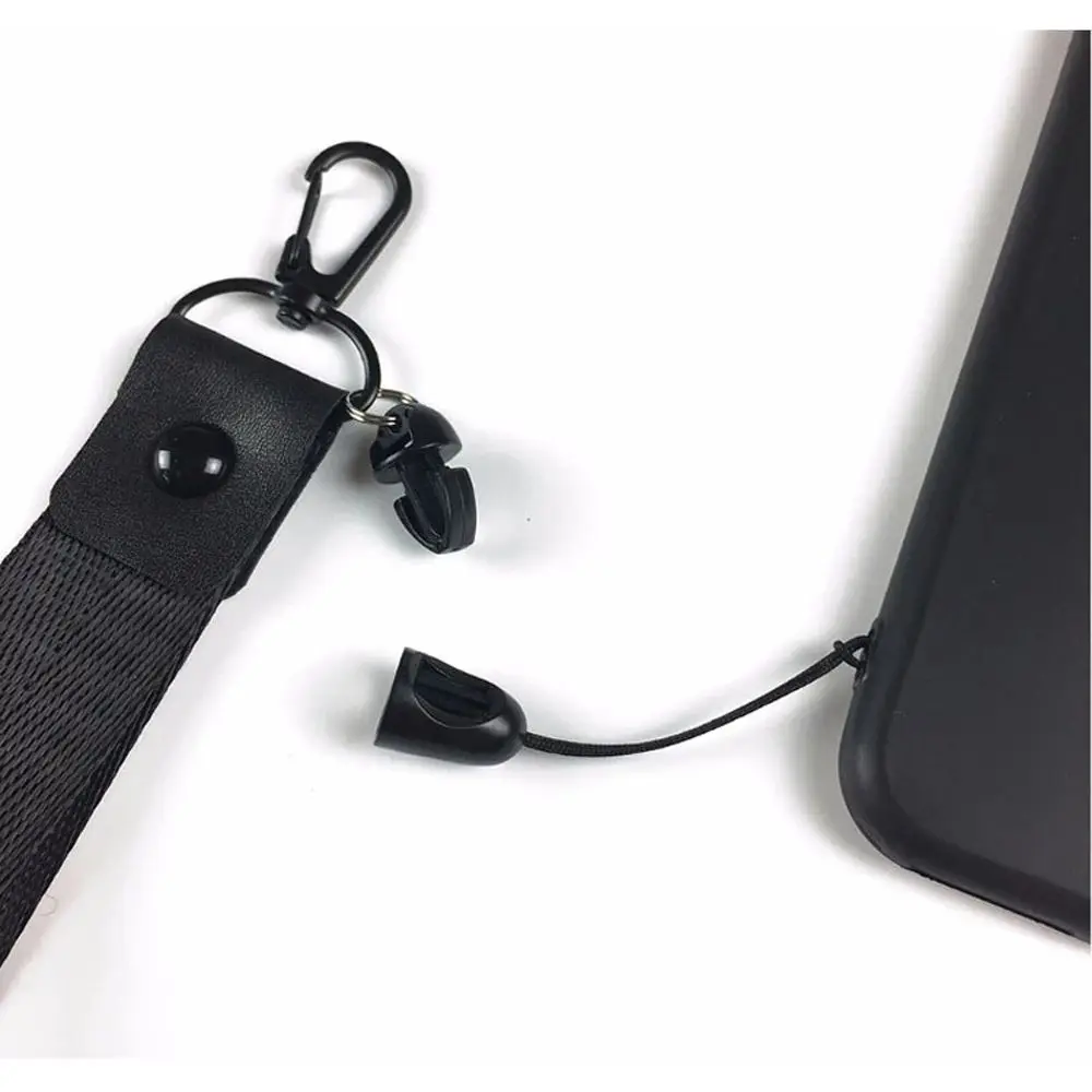10-Pack Nylon Black Detachable Phone Lanyards with DIY Pendant Option