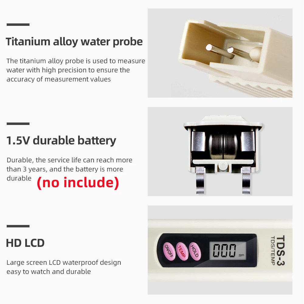 Portable Pen Digital Water Meter Filter Measuring Water Quality Purity Tester TDS Meter water quality tester