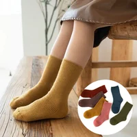 Korean Baby Children Girls Boys Striped Socks Kids School Uniform Stockings Vintage Solid Color Wool Long Socks Mid-calf Socks 2