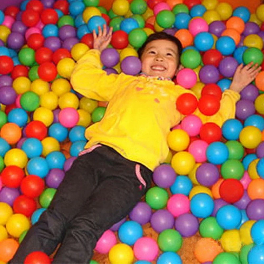 50Pcs Eco-Friendly Colorful Ball Pit Soft Plastic Ocean Balls Water Pool Ocean Wave Ball Outdoor Toys For Children Kids Baby