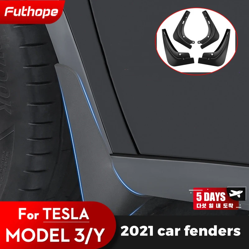 

Futhope 4PCS Front Rear Mudflaps Mud Flaps Model Replacement Splash Protector Fender For Tesla Model 3 Model Y Protect Cars