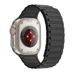 Premium Magnetic Silicone Sports Band for Smartwatches - Universal Fit, Secure and Comfortable Strap (Black)