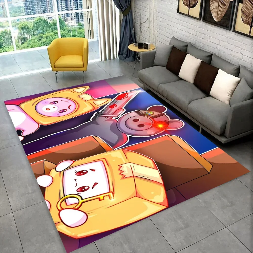 

Rocky Foxy and Boxy 3D Cartoon Printing Large Area Carpets Living Room Bedroom Sofa Home Kids Yoga Floor Anti Slip Gift for