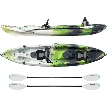 Kayak , 2 or 3 Person Sit on Top, 2 EVA Padded Seats, 2 Aluminum Paddles and Fishing Rod Holder Mounts Hard Shell Kayak 1