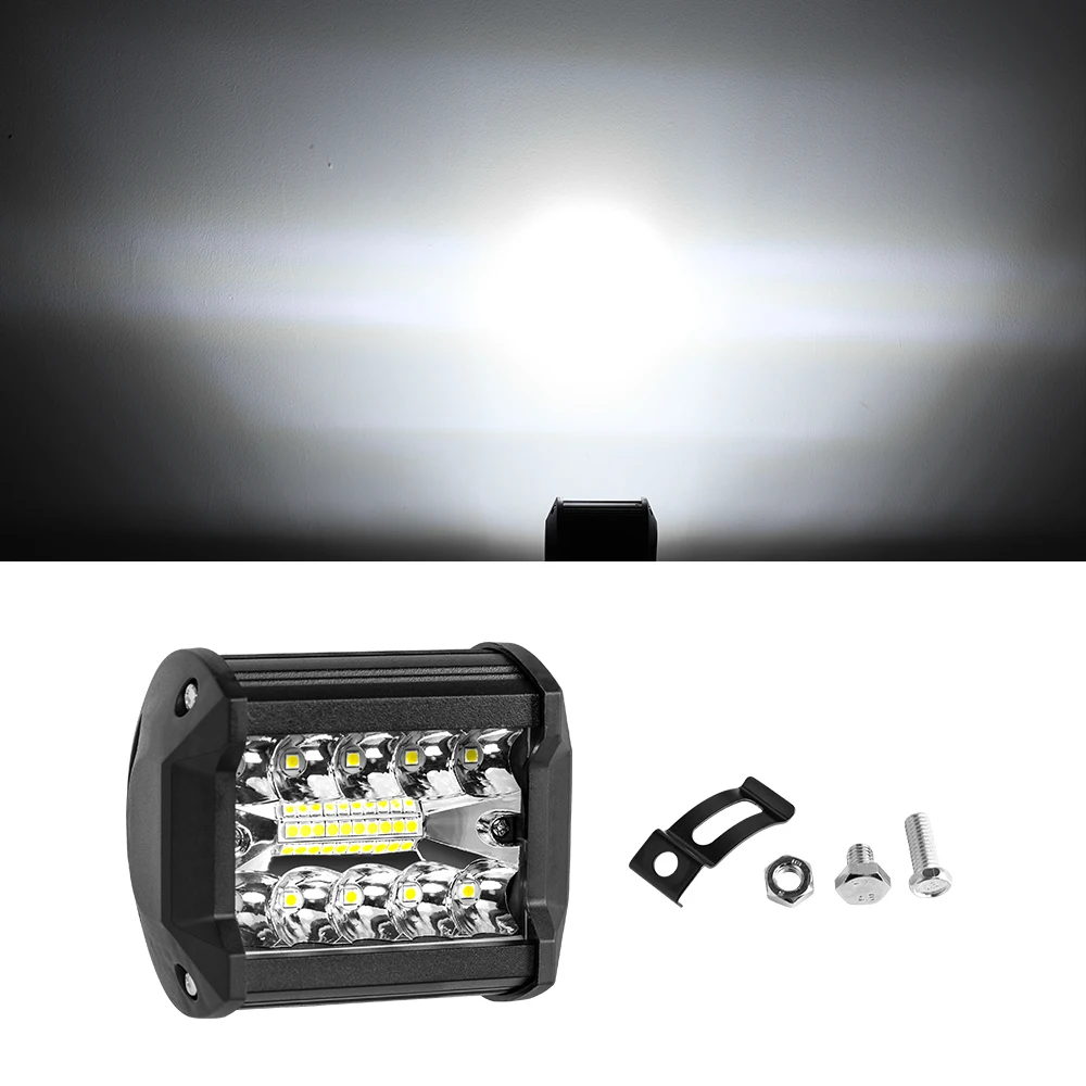 LED Work Light Bar 144W/120W Spot Flood Beams Combo for Car Tractor Boat OffRoad Truck SUV ATV Car Repairing Lights 4