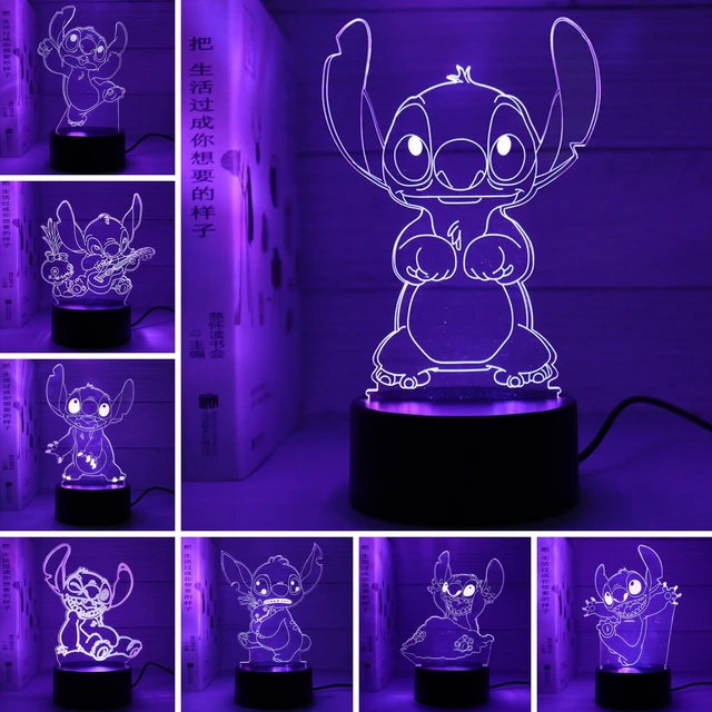 3D Lamp Disney Stitch Night Light 16 Colors With Remote Control