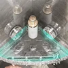 No-Drill Clear Wall Caddy, Light Luxury Style Glacier Pattern Suction Cup Shelf, Drill-Free, Removable, Multifunctional Triangle 4