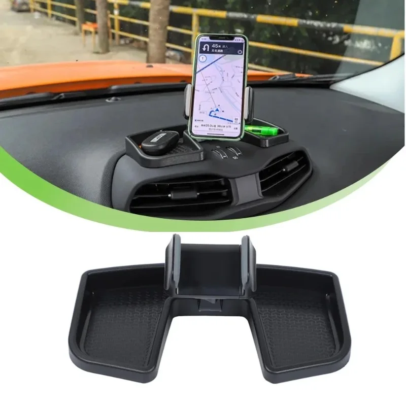 

For Jeep Renegade 2016-2019 2020 2021 2022 2023 Car Phone Holder GPS Mount Bracket Stand Storage Box Organizer Accessories Black
