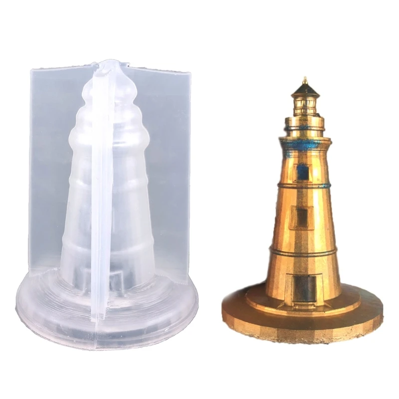 

F42F силиконовые формы в форме маяка DIY формы для эпоксидной смолы форма для украшения стола