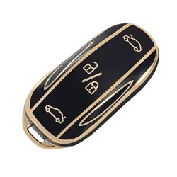 Luxury Car Remote Key Cover - Premium Smart Keyless Protection Shell (Black gold)