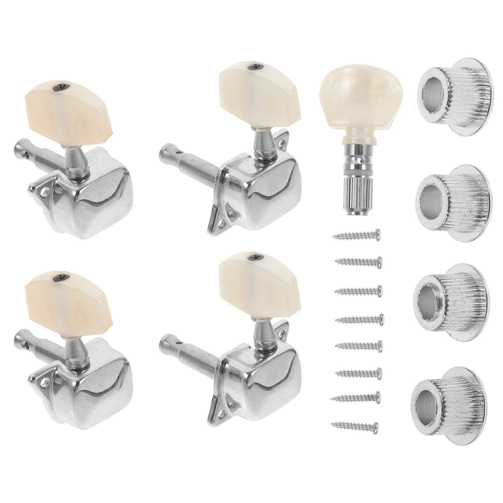 

1 Set Head Tuner Tuning Peg Key Button and Bushing for Banjo Machine Parts