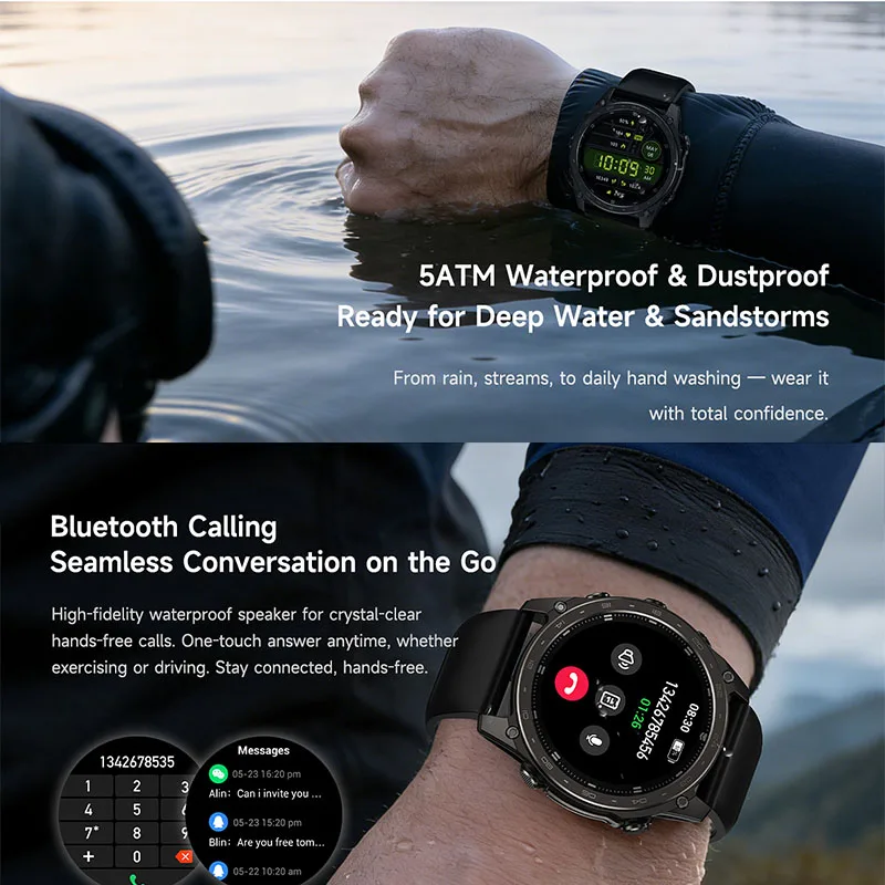 Nuovo Smartwatch Sportivo 2026 con Modalità Sport, Chiamate Wireless, Bussola, Altimetro, Torcia LED, Schermo AMOLED da 1,43 Pollici - Image 3