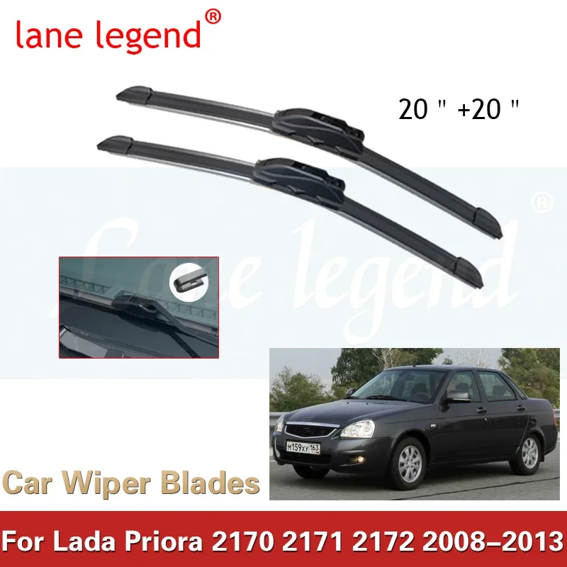 

Front Wipers For Lada Priora 2170 2171 2172 2008-2013 Wiper Blade Rubber 20"+20" Car Windshield Windscreen Accessories 2011 2012