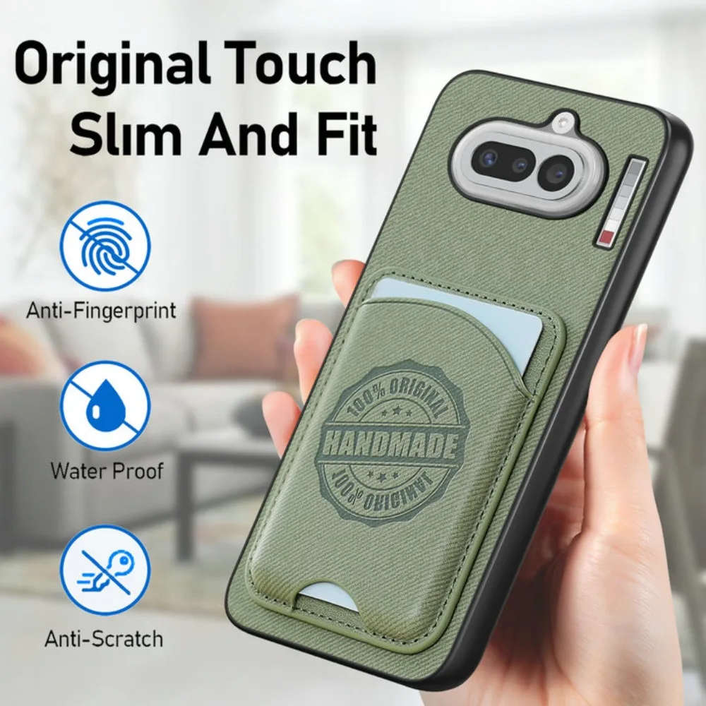 2-in-1 Detachable Leather Card Case with Magnetic Back Cover