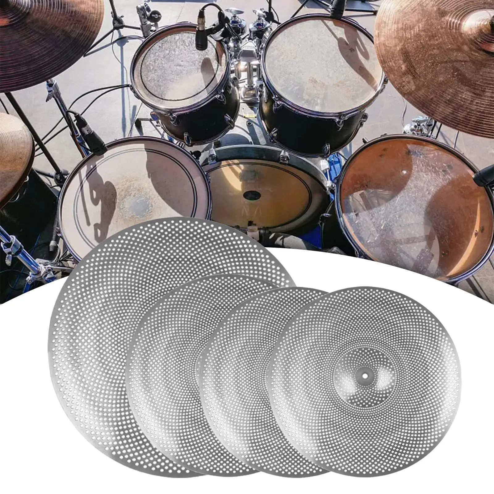 4 Pieces Drum Cymbals Mute Cymbals Alloy Replacement Percussion Accessories Music Room Sturdy Stage Drummer Practice