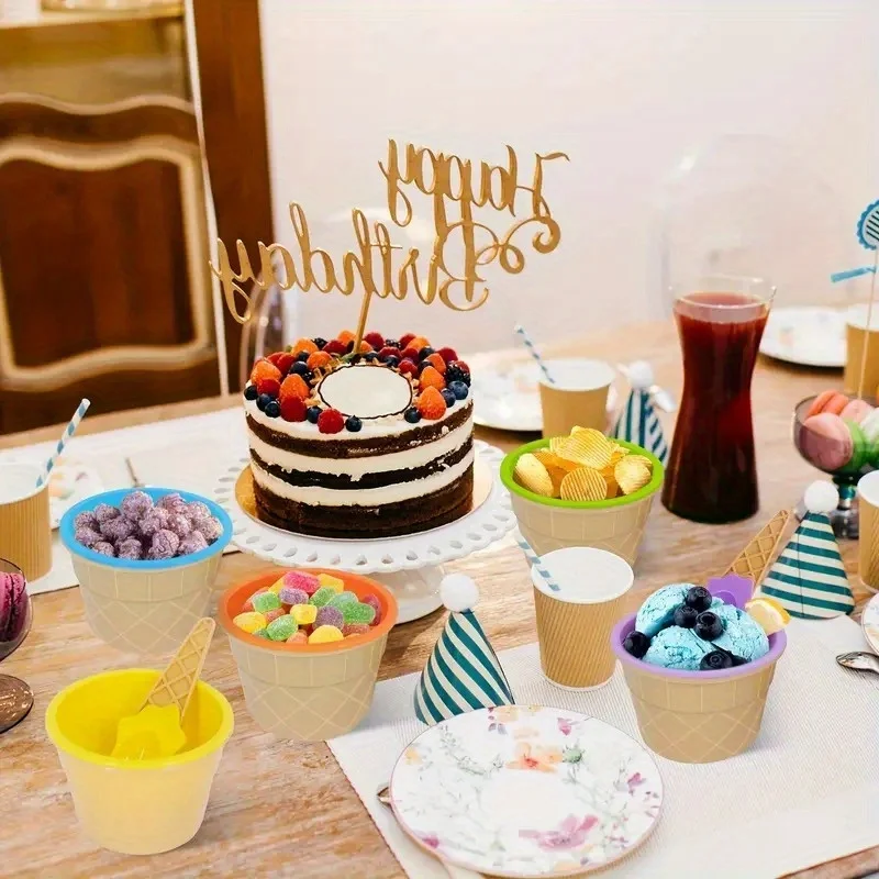 Ice Cream Bowl & Spoon Set 4