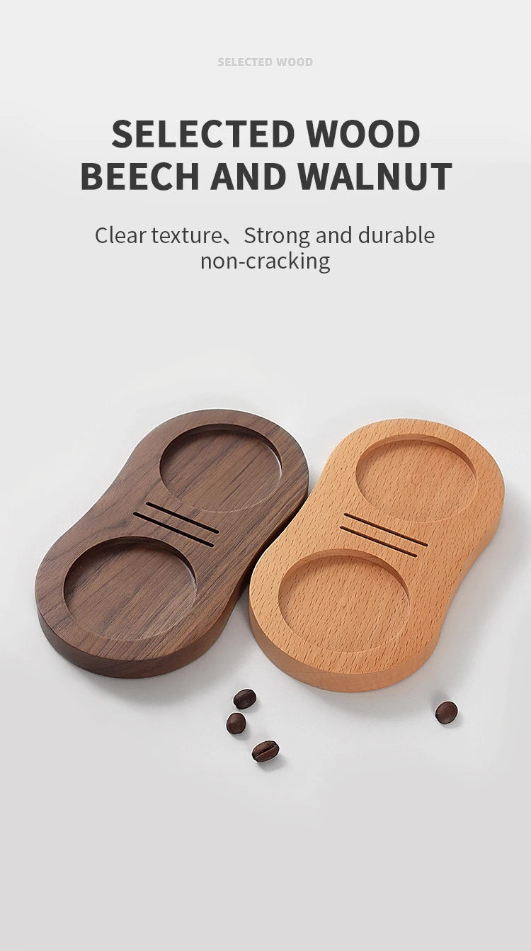 Espresso Stampfer Stand Puck Bildschirm halter für 51mm 53mm 58m Verteiler Station Manipulation matte Walnuss Buche Holz Barista Zubehör – Detail 3