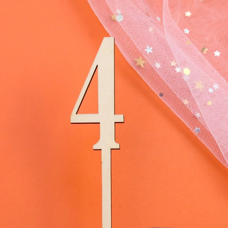 Cake Topper Number 0-9 Wooden Wedding Table Flower Seat Card Cake Topper Decor Digital Home Party Direction Sign Multi-Use Digital Card cake topper cake decorations cake toppers