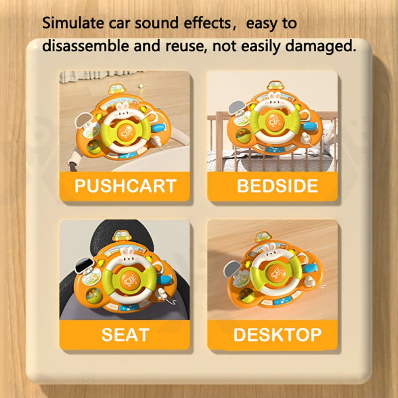 Plastic Steering Wheel Baby Toy with Music and Lights