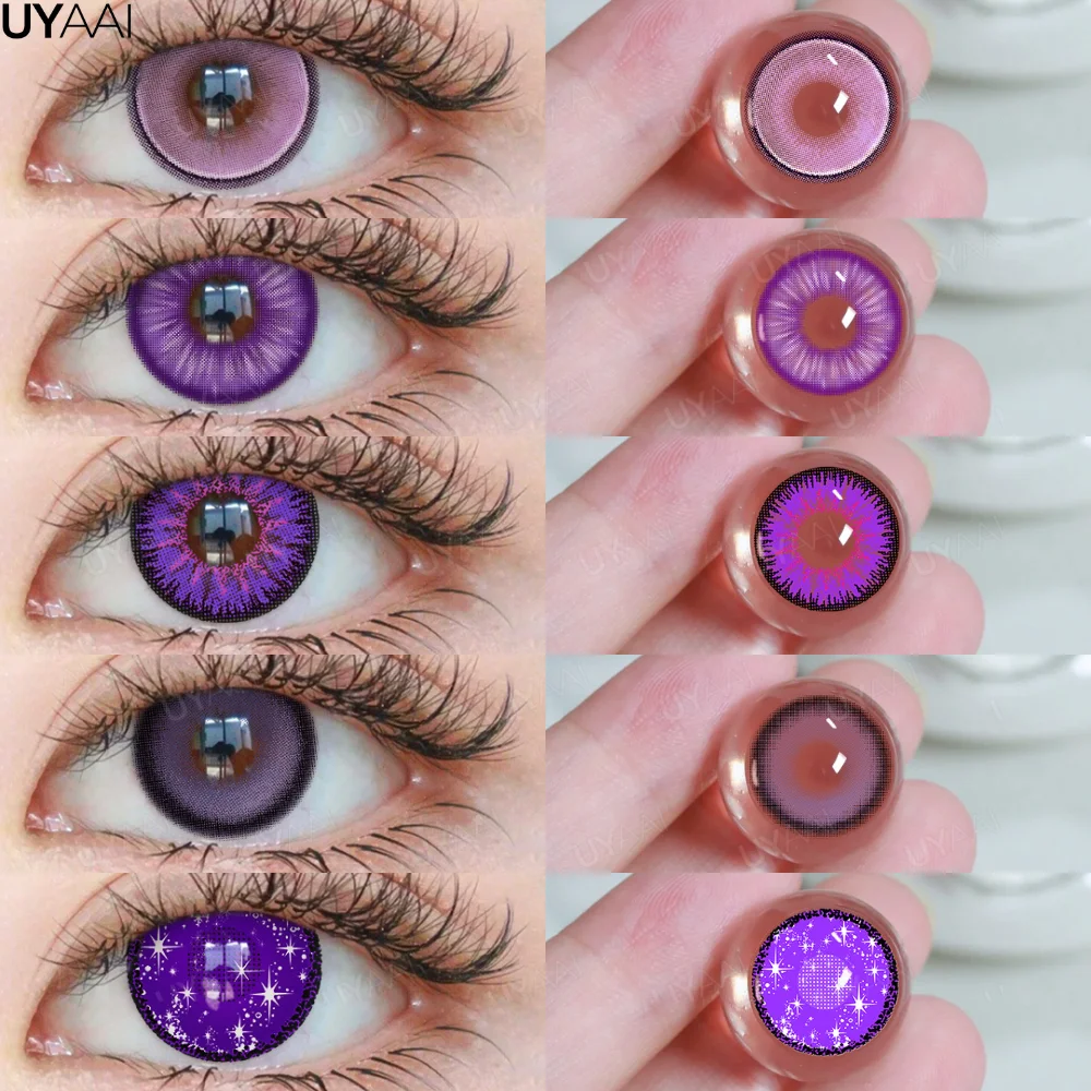 Vibrant Purple Halloween Eye Contacts - Anime Style Color Lenses