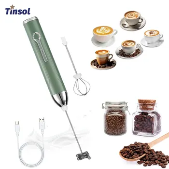 TINSOL 2025 New Wireless Mini Handheld Milk Frother Type-C Rechargeable Coffee Frother Portable Kitchen Cooking Tool Foam Mixer 1