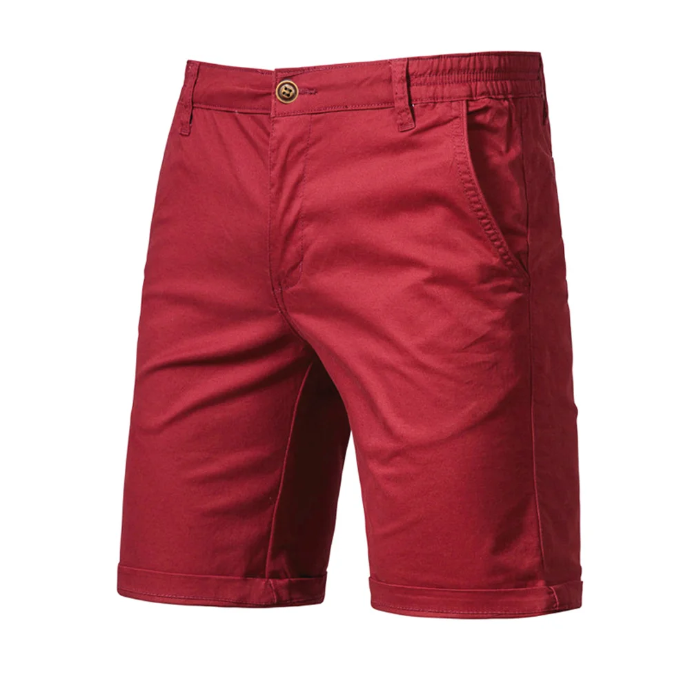 AIOPESON Sommer 100 % Baumwolle Solide Shorts Männer Hohe Qualität Casual Business Social Elastische Taille Männer Shorts 10 Farben Strand Shorts – Detail 13