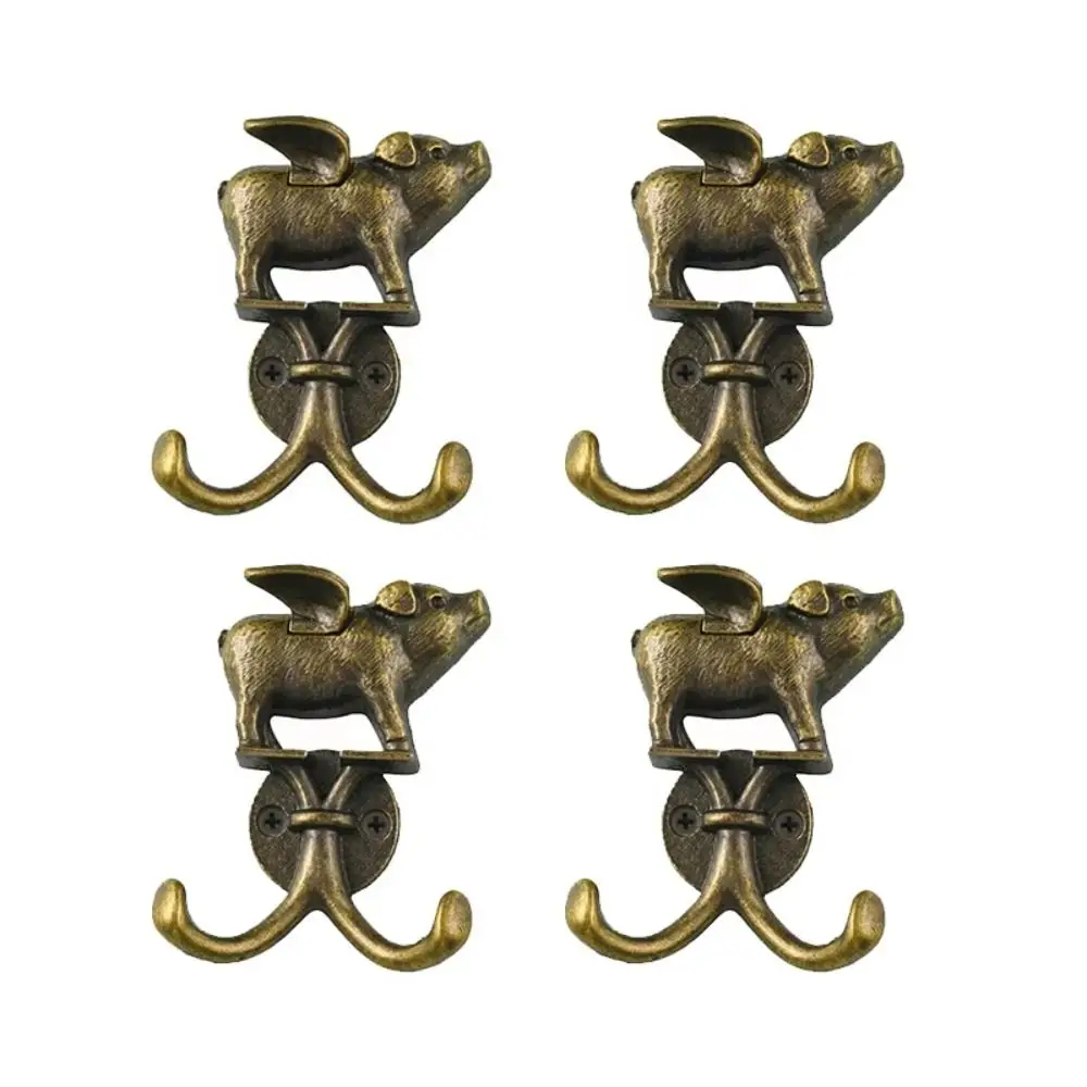 New Heavy Duty Flying Pig Wall Hook Vintage Decorative with Screws Coat Hooks Towel Hooks for Kitchen Bathroom Bedroom