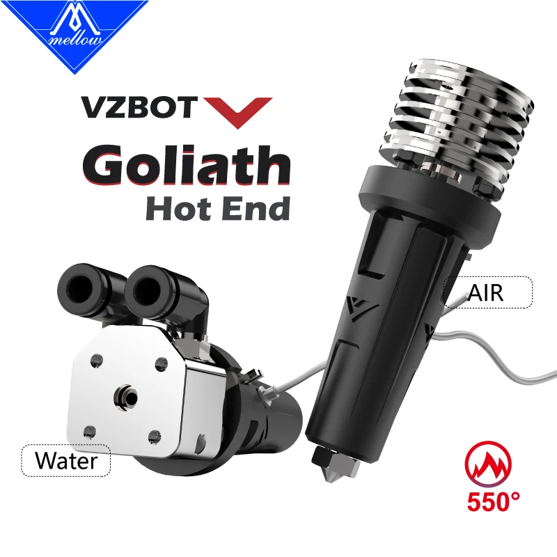 Mellow celý kov goliath vzduch / voda V2 hotend pro vysoký rychlost 3D knihtiskař vzbot voron hevort nahradit drak bláznivý