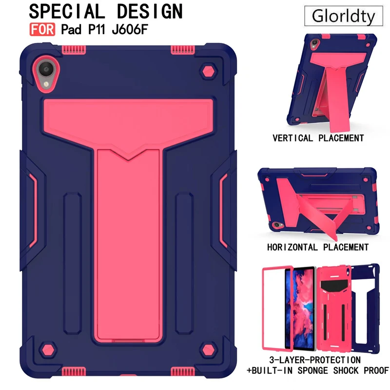 

For Lenovo Tab M10 Plus FHD 10.3 HD 2nd Gen 10.1 M8 8.0 P11 Pro Full Body Silicon Tablet Cover Funda Stand Case