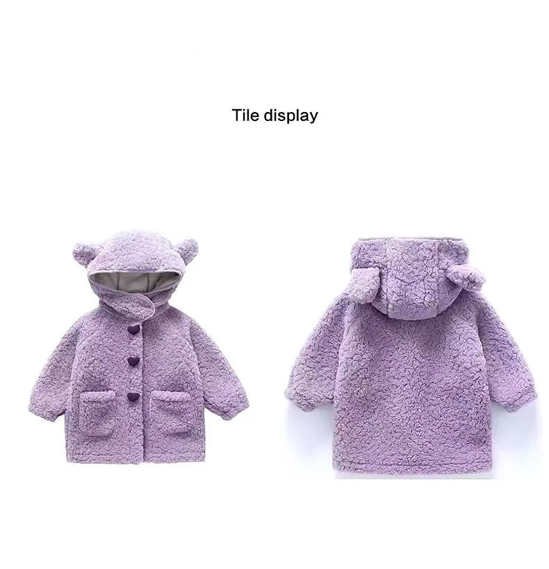 Kinder Lamm Wolle Dicke Warme Casual Mäntel Mädchen Winter Kaschmir Jacken Kinder Lange Stil Mit Kapuze Neue Mode Mantel Oberbekleidung – Detail 3