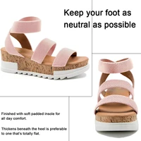 Summer Women's Sandals Platform Casual Wedge Shoes Moms Cork Elastics Strap Fashion Sandalias - Image 3